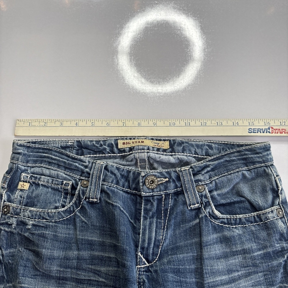 Big Star Remy Low Rise Boot Cut Women's 28XXL Flap Pocket Blue Jeans Y2K 32x38 - Picture 11 of 14